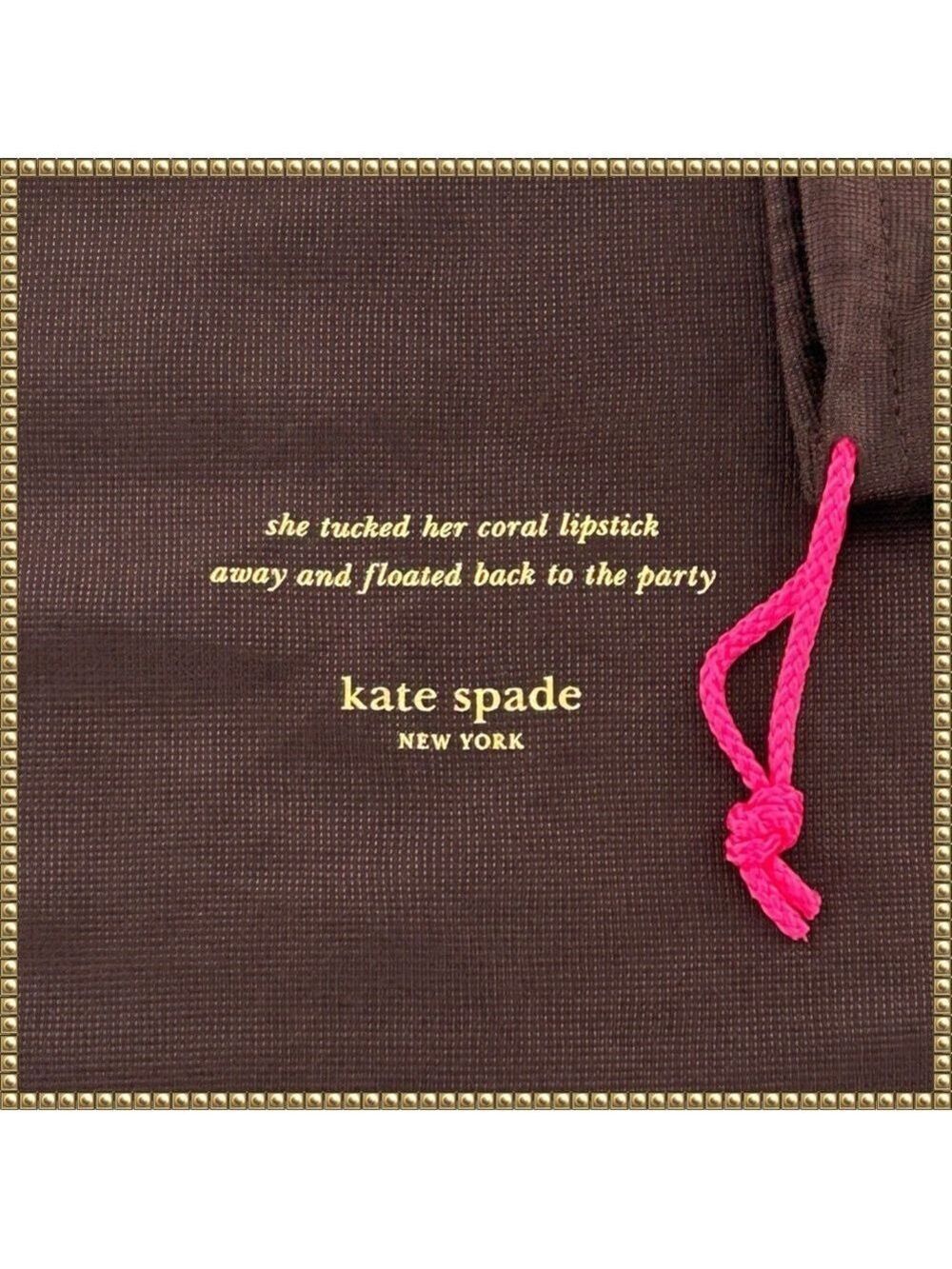 Kate Spade Large Brown Gold Pink Drawstring Dust Bag